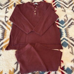 FP Beach Hailee Sweater Set in Burgundy